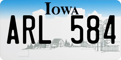 IA license plate ARL584