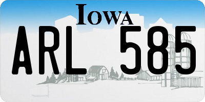 IA license plate ARL585