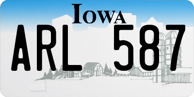 IA license plate ARL587
