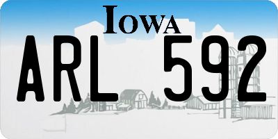 IA license plate ARL592