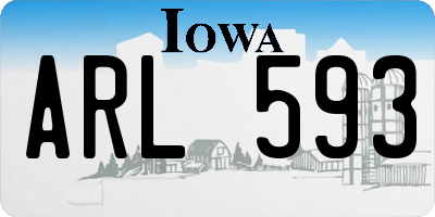 IA license plate ARL593