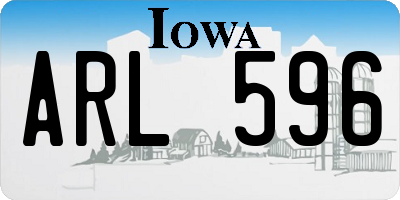 IA license plate ARL596