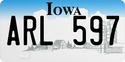 IA license plate ARL597