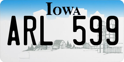 IA license plate ARL599