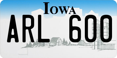 IA license plate ARL600