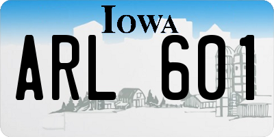 IA license plate ARL601