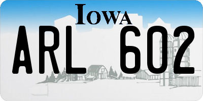 IA license plate ARL602