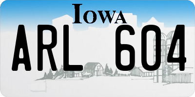 IA license plate ARL604