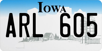 IA license plate ARL605