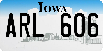 IA license plate ARL606