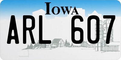 IA license plate ARL607