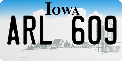 IA license plate ARL609