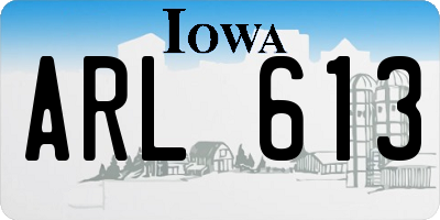 IA license plate ARL613