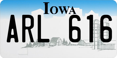 IA license plate ARL616
