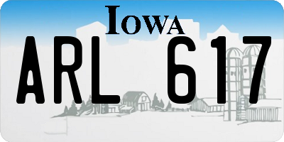 IA license plate ARL617