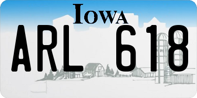 IA license plate ARL618