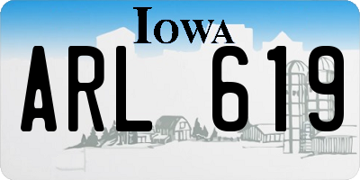 IA license plate ARL619