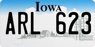 IA license plate ARL623