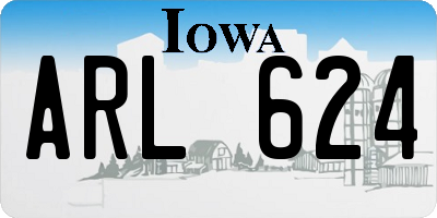 IA license plate ARL624