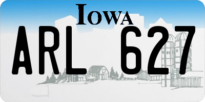 IA license plate ARL627