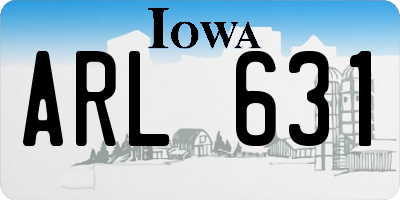 IA license plate ARL631