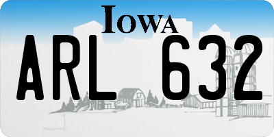 IA license plate ARL632