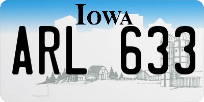 IA license plate ARL633
