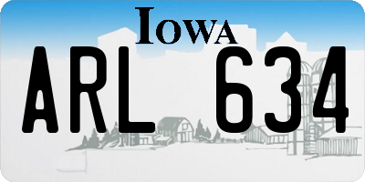 IA license plate ARL634