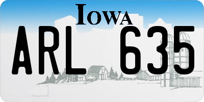 IA license plate ARL635