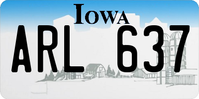 IA license plate ARL637