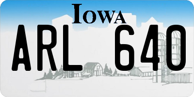 IA license plate ARL640