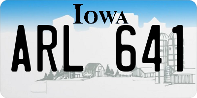 IA license plate ARL641