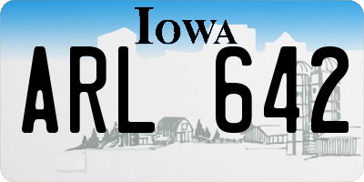 IA license plate ARL642