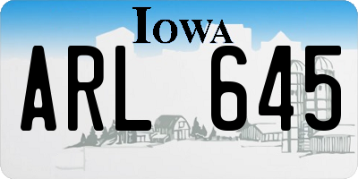 IA license plate ARL645
