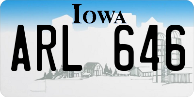 IA license plate ARL646