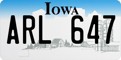 IA license plate ARL647