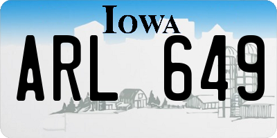 IA license plate ARL649