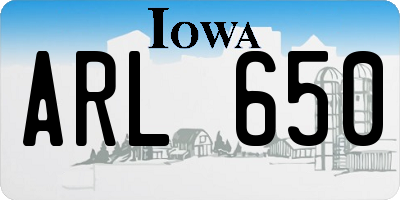 IA license plate ARL650
