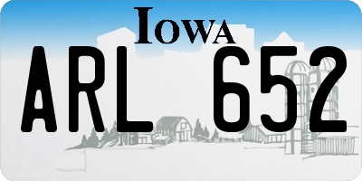 IA license plate ARL652