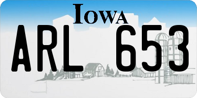 IA license plate ARL653