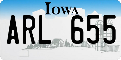 IA license plate ARL655