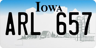 IA license plate ARL657