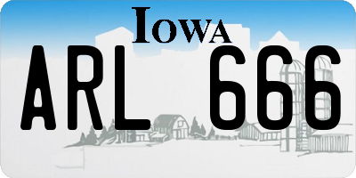 IA license plate ARL666