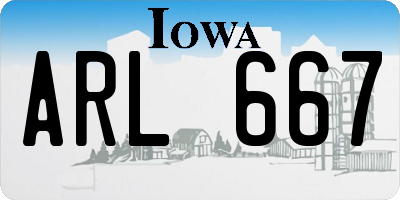 IA license plate ARL667