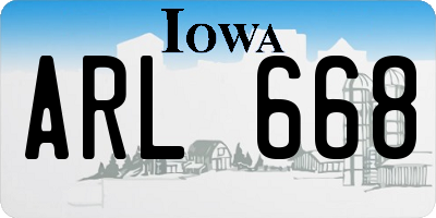 IA license plate ARL668