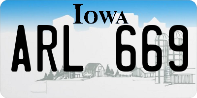 IA license plate ARL669