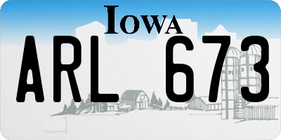 IA license plate ARL673