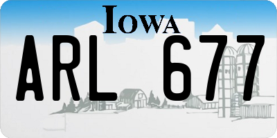 IA license plate ARL677