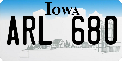 IA license plate ARL680