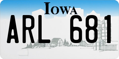 IA license plate ARL681